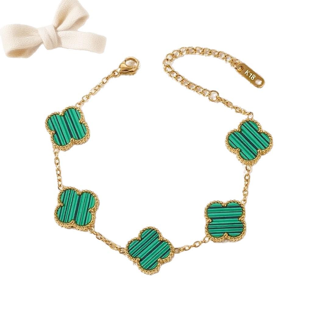 13mm Titanium Steel Lucky Four-Leaf Clover Bracelet - 18K Non-Fading Daily Wear Dopamine Jewelry