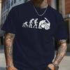Men Evolution Graphic T-Shirt Polyester Regular Fit Round Neck Short Sleeve Machine Washable with Humorous