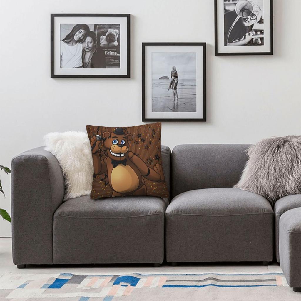 FNAF At Freddys Pillowcase Soft Fabric Cushion Cover Decorations  Throw Pillow Case Cover Home Zipper 4040cm