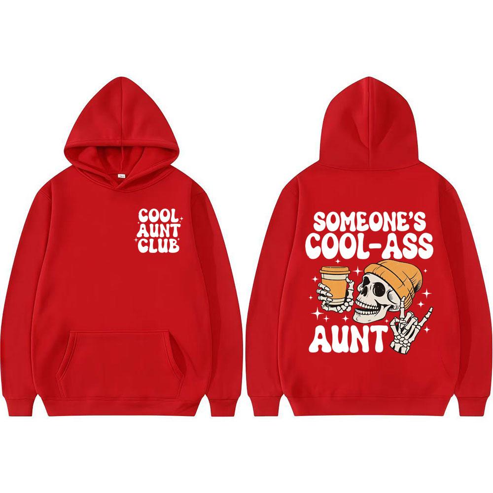 Крутая Тетя Кого-то Смешной Скелет Мем Графические Худи Подарок Мужские Женская Мода Готический Винтаж Худи с Длинным Рукавом Толстовка S