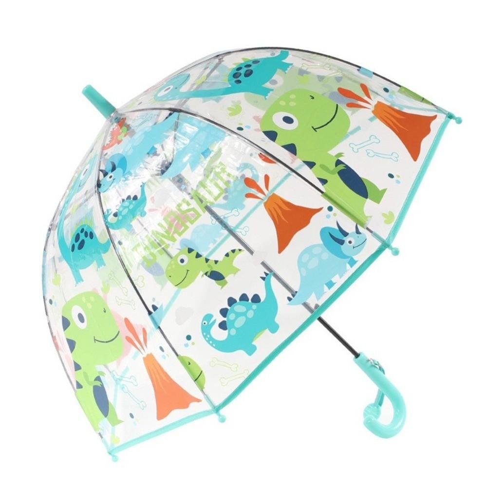 Transparent Long Handle Umbrella Easy Grip Hook Kids Umbrella Lightweight Dome Umbrella  Children