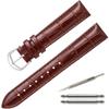 Calm Genuine Crocodile-Embossed Leather Watch Band Replacement Strap, 12mm To 22mm, Includes Replacement Instructions (17mm, Dark Brown)