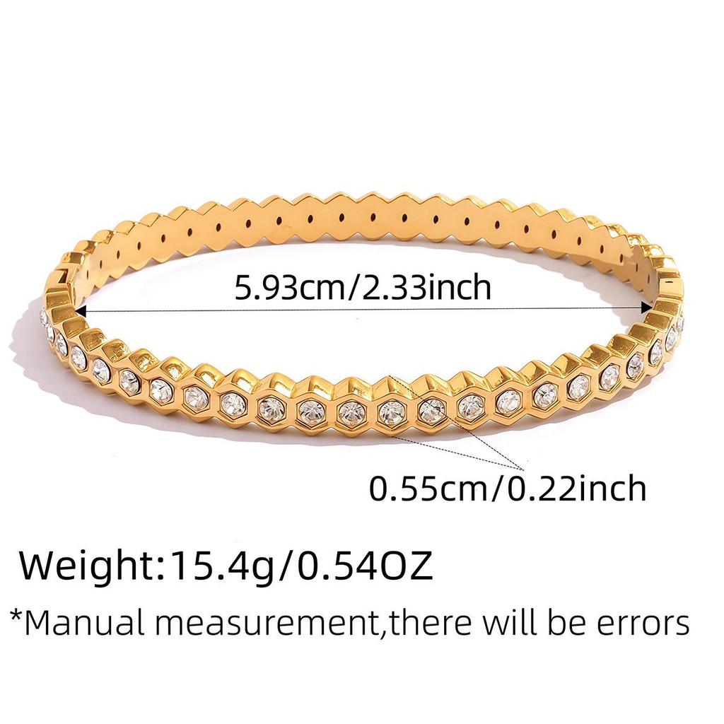 Elegant Zircon Star Bangle: Non-Fading, High-End Women's Jewelry