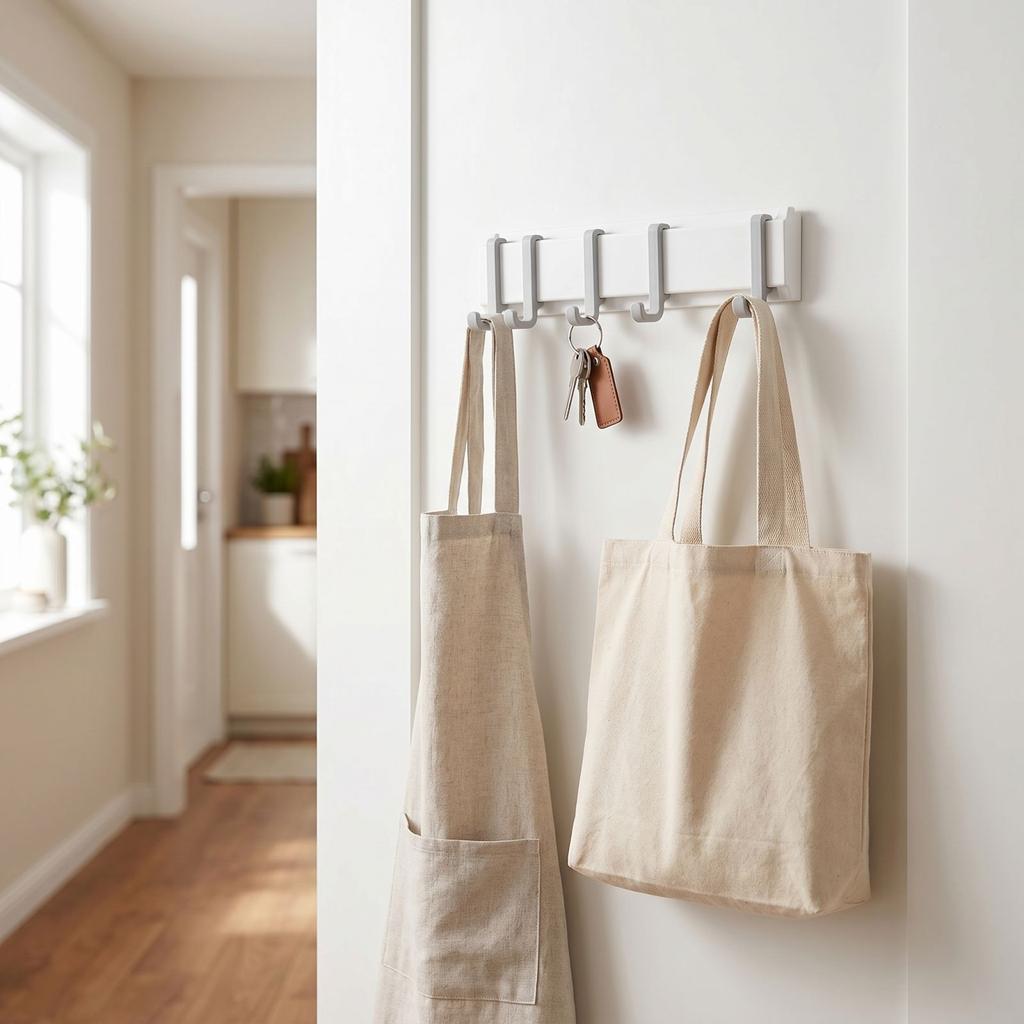 Wall Mounted Hook Rack Over Door Hanging Rack Multi Hook Organizer for Kitchen Bathroom Storage Space Saving Durable Design