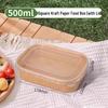 500ml Disposable Kraft Paper Meal Box Set
