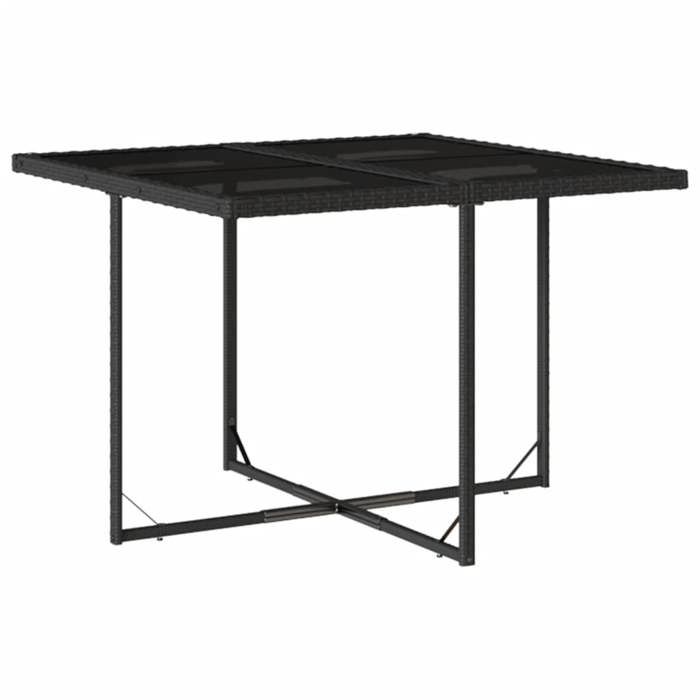 VidaXL Ensemble à manger de jardin coussins 5pcs Noir Résine tressée 3278021