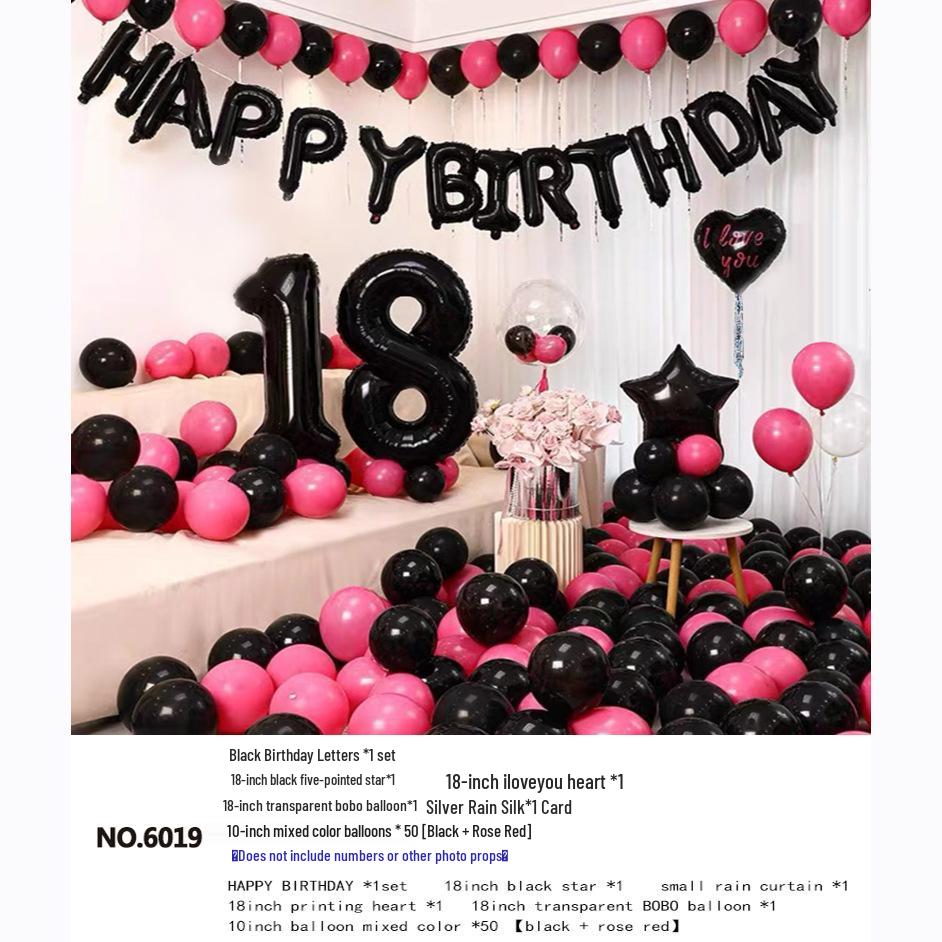 Romantic Birthday Balloon Set: High-End Decorations for Boyfriend or Girlfriend