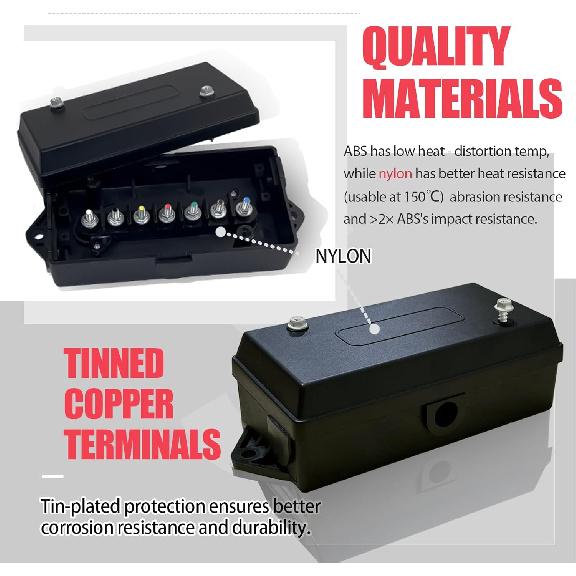 7 Pin Trailer Junction Box - Waterproof 7 Way Trailer Wiring Junction Box For Rewiring RVs, Campers & More - Tidy Your 7 Pin Trailer Wiring Harness,