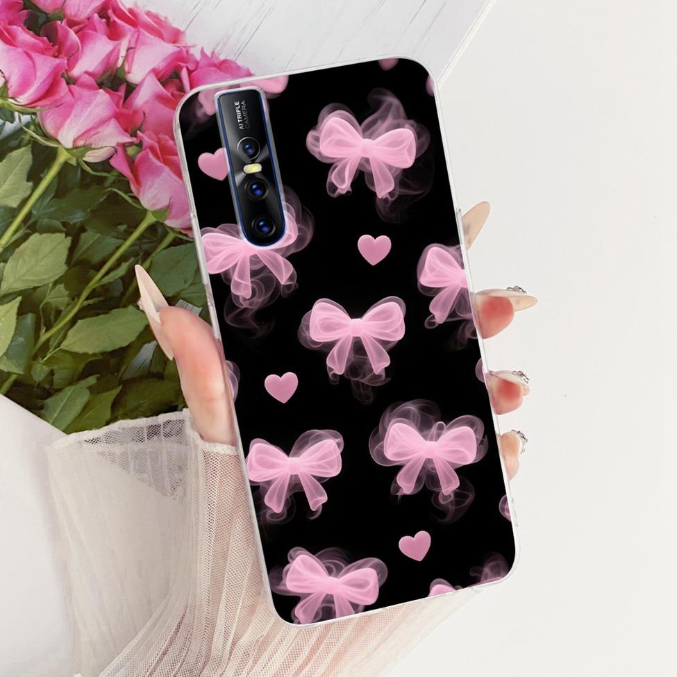 Casing For Vivo V15 Pro Cover Transparent Cute Cat Fashion Butterfly Funny Painted Phone Case For Vivo 1818