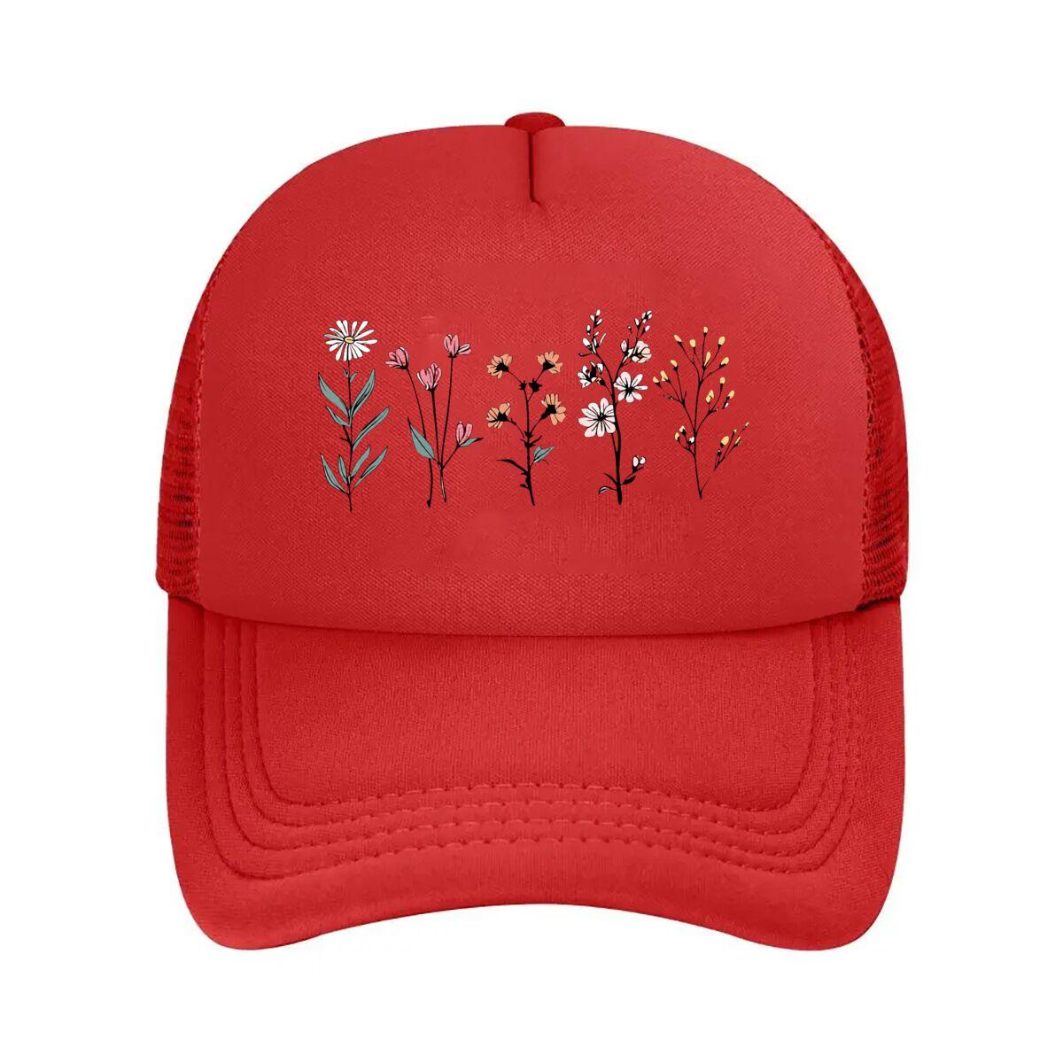 Floral Printed Casual  Mesh Baseball Cap Hip Hop Adjustable