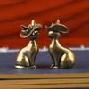 1/2Pcs Brass Brass Princess Cat Statue Creative Animal Desk Ornaments Desktop Home Decor Collection Cute Statue Ornaments