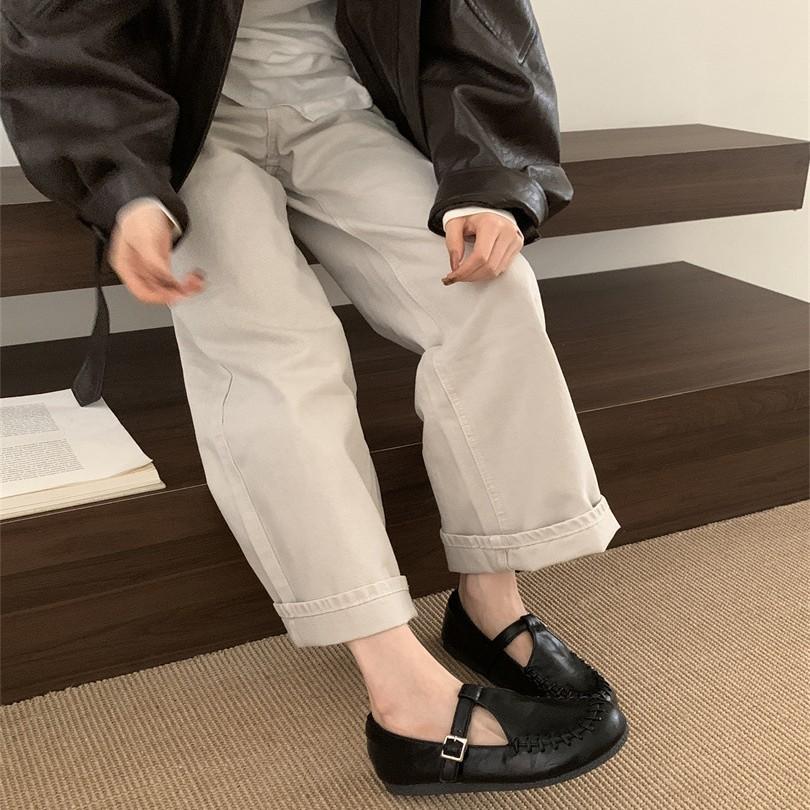 Retro square head Mary Jane shoes women's 2025 autumn new versatile soft sole suede low heel square head single shoes lazy shoes