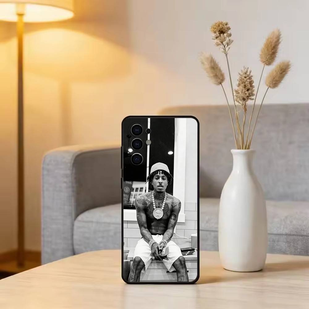 Schwarze, weiche Silikon-Handyhülle mit dem amerikanischen Rapper YB für Samsung S25, S24, S21, S22, S23, S30, Ultra, S20, Plus, Fe, Lite