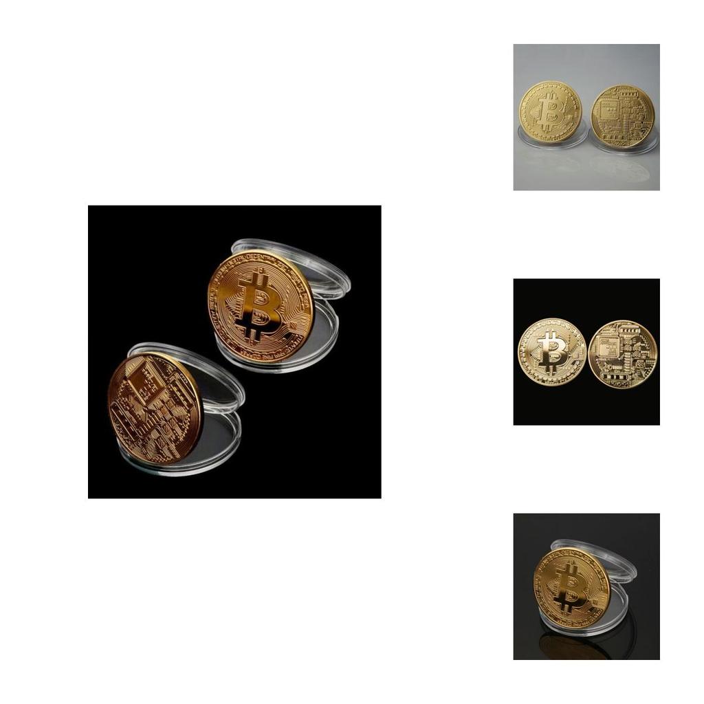 Bitcoin Promotional Commemorative Coin With Metal Material And Acrylic Display Box For Business Gifting