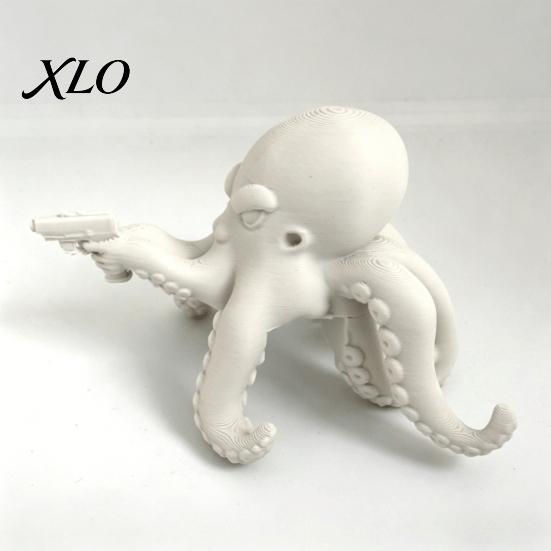 Funny Gift for Gamers 3D Printed Octopus Figurine, Cute Marine Animal Sculpture Life Collectibles Computer Monitor Decor, Desk Shelf Ornament, Unique