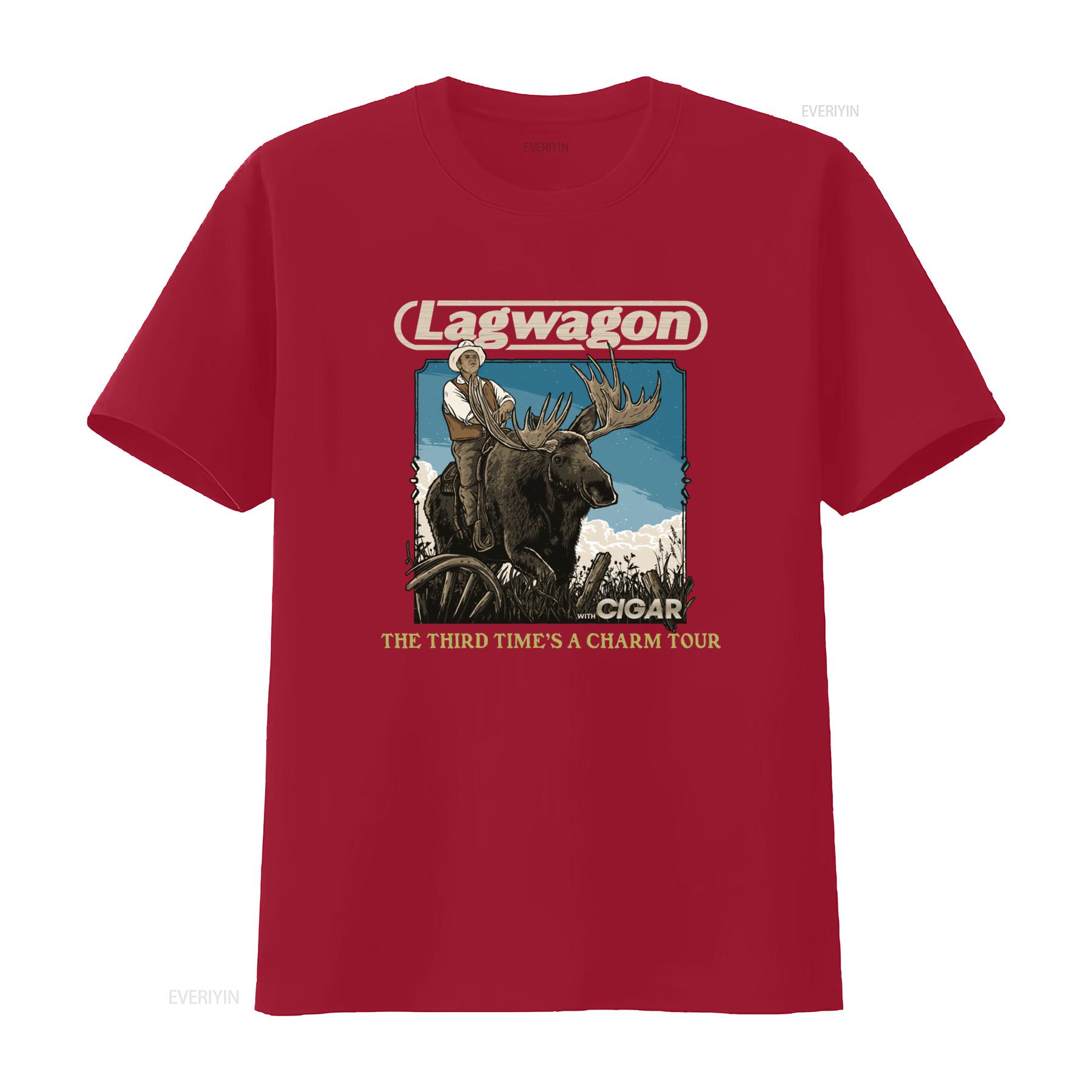 

Lagwagon The Third Times A Charm Tour Vintage Style T Shirt With Cigar Riding Moose vintage Washed Versatile streetwear S