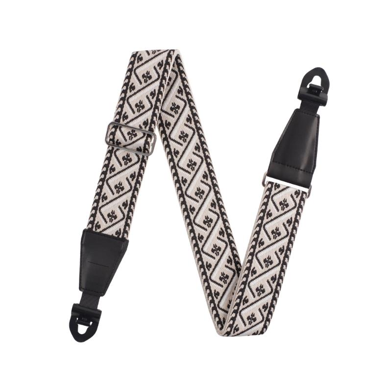 Adjustable Guitar Strap Acoustic Guitar Shoulder Belt Strap with Leather Ends Stringed Instrument Accessories