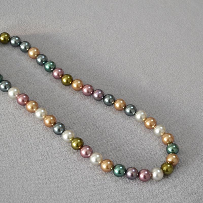 Mix And Match Colorful Highlight Pearl Ankara Red High-End Retro Necklace Collarbone Chain Women