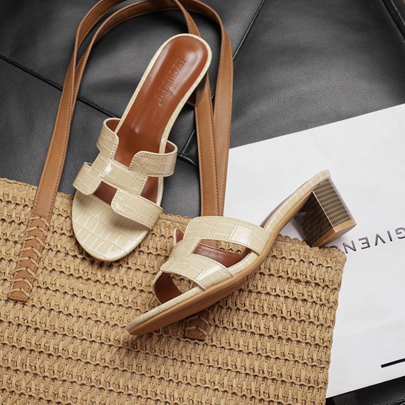 Dicke Sommer-Hausschuhe für Damen – 2025 Mode, Sandalen mit 5 cm hohem Absatz