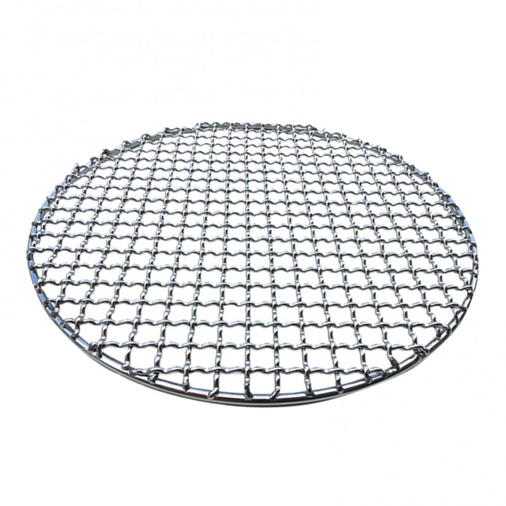 Stainless Steel Round BBQ Grill Roast Mesh Net Non-stick Barbecue Baking Pan