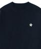 GRAVER [Unisex] White Odd Flower Embroidered Sweatshirt_Navy
