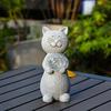 Cat Statue Solar Light Waterproof Garden Kitten Sculpture Lighted Kitten Statue Outdoor Landscape Lighting for Patio Yard Decoration