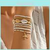 Boho Muschel Perlen Armband mit Seestern Dekoration Handgemachtes Sommer Accessoire für Damen