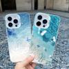 Blue Butterfly Ocean Waves Phone Case For iPhone 14 13 12 11 Pro Max 16 15 Pro Max 13 Mini 16 15 14 Plus Shockproof Laser Covers