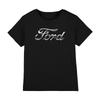 Ford Chrome Ford Logo Kids T-Shirt 3-13 Years, Black