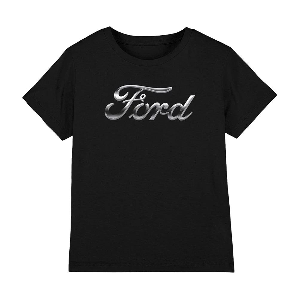 Ford Chrome Ford Logo Kids T-Shirt 3-13 Years, Black 3XL