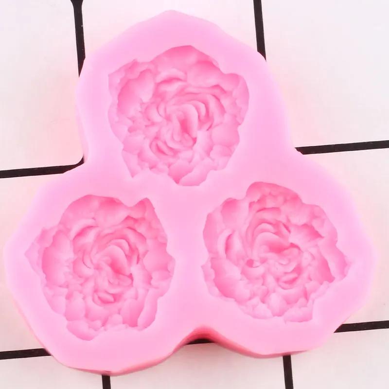 Pivoňka Květ Silikonové formy Svatební Cupcake Topper Fondant Dort Zdobení Pomůcky Mýdlo Pryskyřice Clay Candy Čokoláda Gumpaste Formy