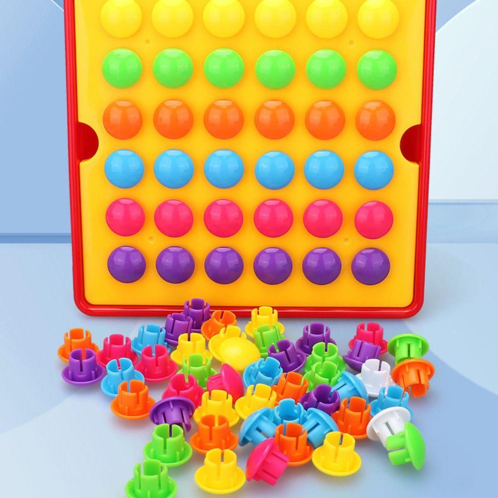 Cute Mushroom Nail Puzzle Toy 3D Color Matching Puzzles Lovely Early Education Toy  Children Gift