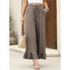 Summer New Loose Casual Thin Home Pants Women's Nine Points Pants Can Wear outside Lotus Leaf Edge Pants Comfortable Home Clothes