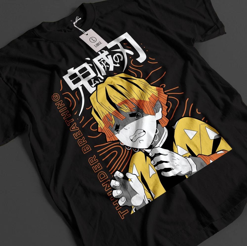 Demon Slayer Shirt Zenitsu TShirt Tanjiro KNY Anime Kaigaku Top Akaza Muzan Tee