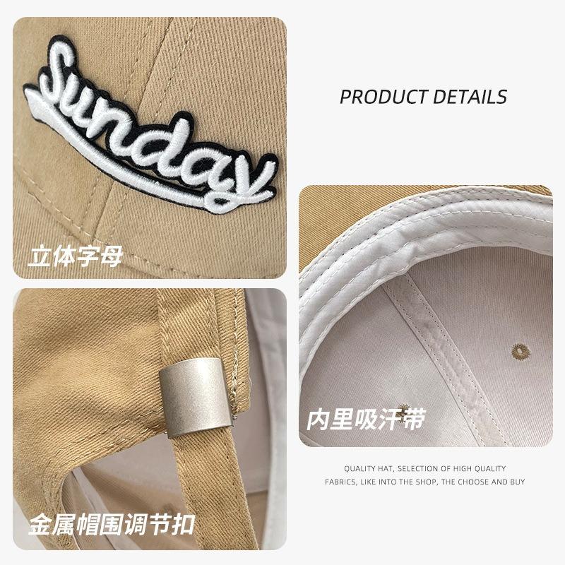 High Quality Polished Big Head Letter Embroidered Baseball Cap Female Casual Couple Versatile Street Racket Trendy Cap Male