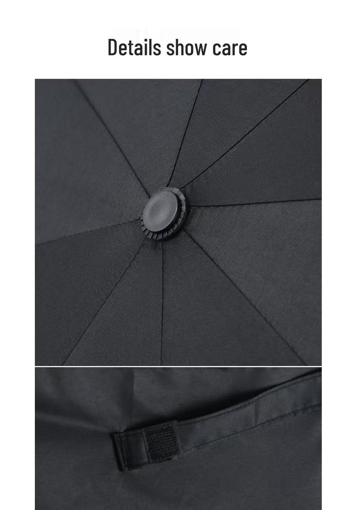8-Rib Automatic Three-Fold Umbrella with Logo, Thickened Black Glue for Sun and Rain