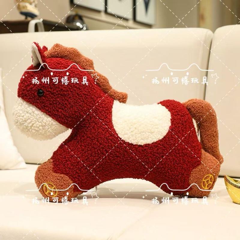 New horse mascot doll pony special-shaped throw pillow plush toy living room decoration ornament New Year's gift