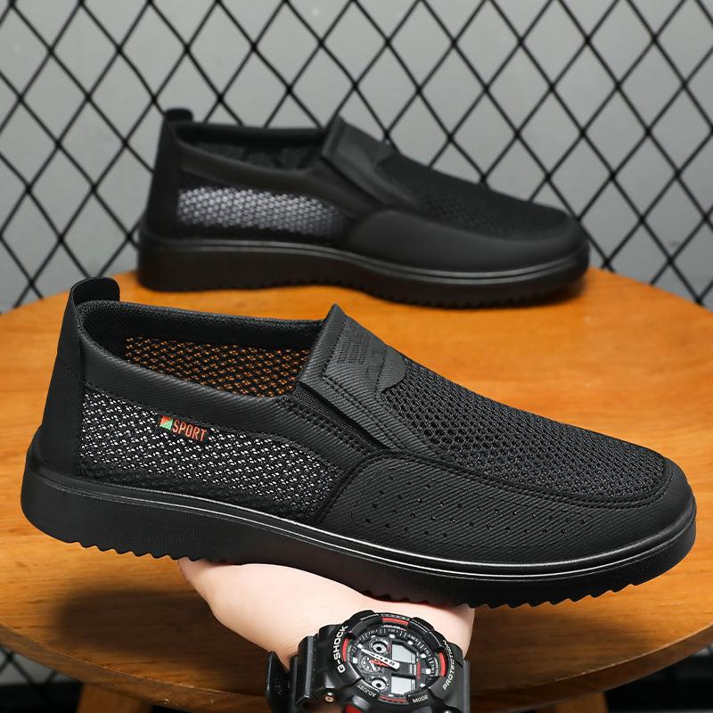 Herren Freizeitschuhe, Stoffschuhe mit weicher Sohle, Herren Atmungsaktive Mesh-Schuhe, Keine riechenden Füße, Papaschuhe, Slipper zum Hineinschlüpfen