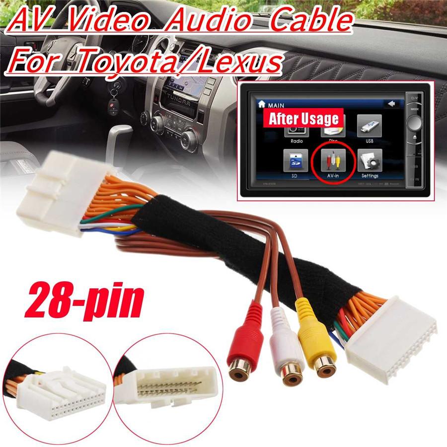 1x28Pin AV Audio Cable Wire  For Toyota Fits Lexus Touch 2 Entune Monitors Head