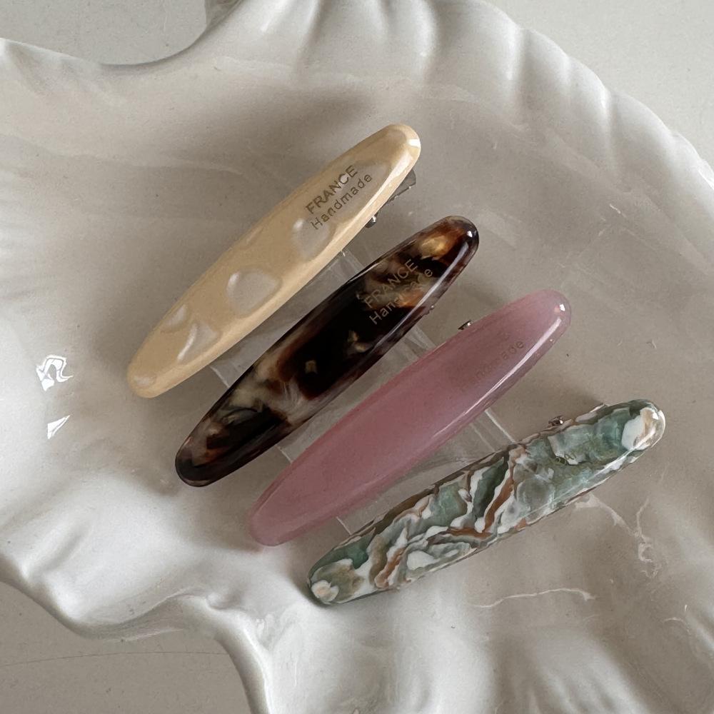 Retro Design Oval 6,2 CM Weidenblatt Haarspange Einfache Essigsäure Entenschnabelspange Seitenclip Kopfschmuck Pony Haaraccessoires