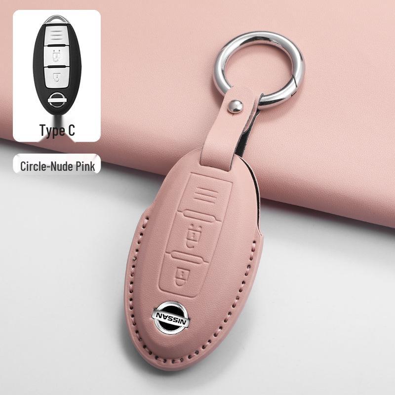 Pinke Schlüsselhülle für Nissan Patrol Y62 5-Tasten Smart-Schlüssel (2018-2019)