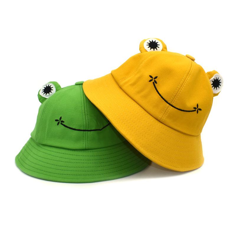 Parent-Kid Cartoon Frog Bucket Hat Panama Fishing Cap Cute Froggy Hat Man Women Bob Outdoor Sun Fisherman Hat Casual Caps Gift