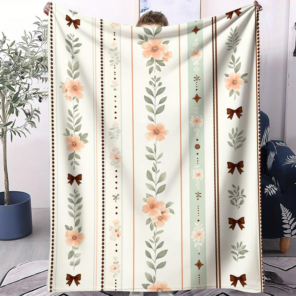 Pastoral Floral Butterfly Blanket Soft Fluffy Decorative Couch Bed Blanket AllSeason Multifunctional Throw Cover