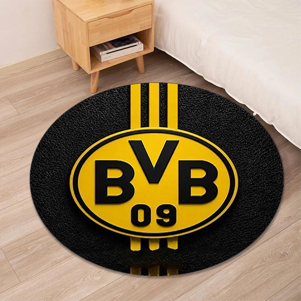 Borussia Dortmund Printed Round Rug Carpet Chair Rug Area Rug Entryway Doormats,for Office Chair Living Room Bedroom Kitchen Room.