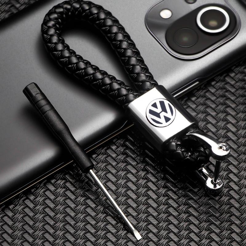 Luxury Leather Car Logo Keychain New Metal/Leather Car Styling Keychain For VW Jetta Golf Passat Touran Polo Key Accessories Nq5