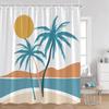 Abstract Geometrics Shower Curtains Mid-Century Nordic Minimalist Bathroom Decortaions Modern Polyester Bath Curtain With Hooks