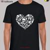 Skeleton Heart Unisexs T Shirt Unisex Funny Novelty Cool Death Skull Crossbones Design Vintage Retro Fashion Top Love Present