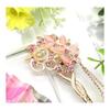 Miaomyao Hairpin, Antique Metal Peacock Hair Accessory, Pink Gold, for Kimono, Yukata, Formal Wear, and Casual Styles