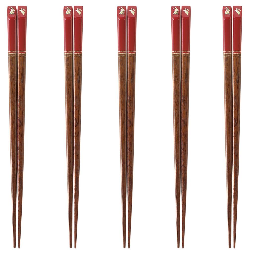 Happy Set of Made In PID1479 J-kitchens Chopsticks, 5, Material Wood, Chopsticks, Japan,