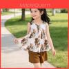 Girl Summer Floral Tank Top And Shorts Set With Soft Polyester Fabric For Toddler Girls